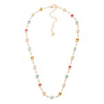 Wholesale metal Chain Link Necklace Stacked Beaded Disc Stations L Extender L
