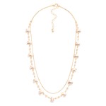 Wholesale layered Chain Link Necklace Metal Faceted Beads Bow Bead Stations L Ex