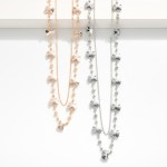 Wholesale layered Chain Link Necklace Metal Faceted Beads Bow Bead Stations L Ex