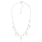 Wholesale metal Chain Link Charm Necklace Pearl Cross Charms L Extender L