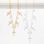 Wholesale metal Chain Link Charm Necklace Pearl Cross Charms L Extender L