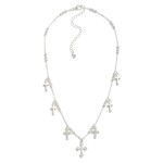 Wholesale chain Link Charm Necklace Crosses Metal Beaded Stations L Extender L