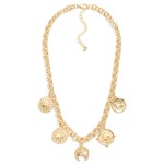Wholesale double Link Chain Link Charm Necklace Metal Tones Animal Charms L Exte