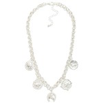 Wholesale double Link Chain Link Charm Necklace Metal Tones Animal Charms L Exte
