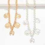 Wholesale double Link Chain Link Charm Necklace Metal Tones Animal Charms L Exte