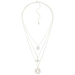 Wholesale layered Chain Link Necklace Metal Tones Rhinestone Charms L Extender L