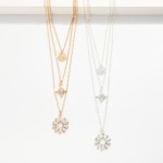 Wholesale layered Chain Link Necklace Metal Tones Rhinestone Charms L Extender L