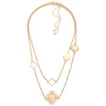 Wholesale set Two Metal Box Chain Necklaces Metal Clover Stations L Extender L