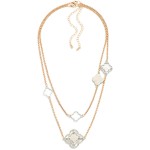 Wholesale set Two Metal Box Chain Necklaces Metal Clover Stations L Extender L