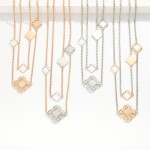 Wholesale set Two Metal Box Chain Necklaces Metal Clover Stations L Extender L