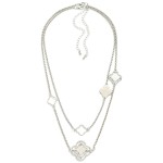Wholesale set Two Metal Box Chain Necklaces Metal Clover Stations L Extender L