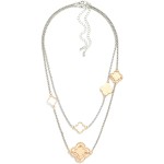 Wholesale set Two Metal Box Chain Necklaces Metal Clover Stations L Extender L