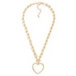 Wholesale metal U Link Necklace Hollow Heart Pendant L Extender L