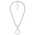 Wholesale metal U Link Necklace Hollow Clover Pendant L Extender L
