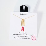Wholesale dainty Chain Link Necklace Metal Bubble Initial Pendant Gold Dipped Hy