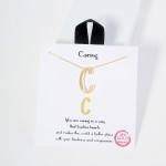 Wholesale dainty Chain Link Necklace Metal Bubble Initial Pendant Gold Dipped Hy