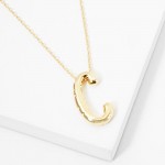 Wholesale dainty Chain Link Necklace Metal Bubble Initial Pendant Gold Dipped Hy