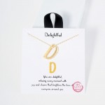 Wholesale dainty Chain Link Necklace Metal Bubble Initial Pendant Gold Dipped Hy