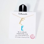 Wholesale dainty Chain Link Necklace Metal Bubble Initial Pendant Gold Dipped Hy