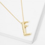 Wholesale dainty Chain Link Necklace Metal Bubble Initial Pendant Gold Dipped Hy