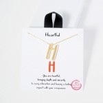 Wholesale dainty Chain Link Necklace Metal Bubble Initial Pendant Gold Dipped Hy