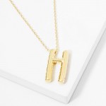 Wholesale dainty Chain Link Necklace Metal Bubble Initial Pendant Gold Dipped Hy