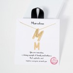 Wholesale dainty Chain Link Necklace Metal Bubble Initial Pendant Gold Dipped Hy