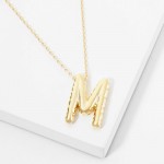 Wholesale dainty Chain Link Necklace Metal Bubble Initial Pendant Gold Dipped Hy