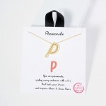 Wholesale dainty Chain Link Necklace Metal Bubble Initial Pendant Gold Dipped Hy