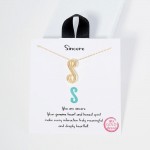 Wholesale dainty Chain Link Necklace Metal Bubble Initial Pendant Gold Dipped Hy