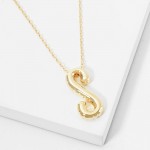 Wholesale dainty Chain Link Necklace Metal Bubble Initial Pendant Gold Dipped Hy