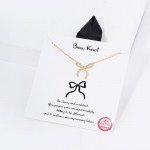 Wholesale dainty Chain Link Necklace Cubic Zirconia Bow Pendant Gold Dipped Hypo