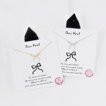 Wholesale dainty Chain Link Necklace Cubic Zirconia Bow Pendant Gold Dipped Hypo