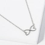 Wholesale dainty Chain Link Necklace Infinity Hearts Pendant Gold Dipped Hypoall
