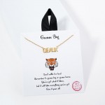 Wholesale dainty Chain Link Necklace Metal GEAUX Pendant Gold Dipped Hypoallerge