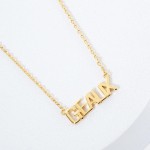 Wholesale dainty Chain Link Necklace Metal GEAUX Pendant Gold Dipped Hypoallerge