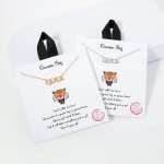 Wholesale dainty Chain Link Necklace Metal GEAUX Pendant Gold Dipped Hypoallerge