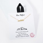 Wholesale dainty Chain Link Necklace Metal Mountain Range Pendant Gold Dipped Hy