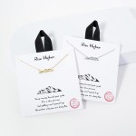 Wholesale dainty Chain Link Necklace Metal Mountain Range Pendant Gold Dipped Hy
