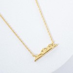 Wholesale dainty Chain Link Necklace Metal Mountain Range Pendant Gold Dipped Hy