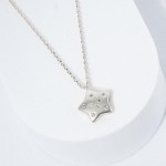 Wholesale dainty Chain Link Necklace Metal Star Pendant Cubic Zirconia Accents G