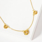 Wholesale dainty Chain Link Necklace Three Love Knots Cubic Zirconia Accents L E