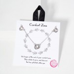 Wholesale dainty Chain Link Necklace Three Love Knots Cubic Zirconia Accents L E
