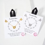 Wholesale dainty Chain Link Necklace Three Love Knots Cubic Zirconia Accents L E