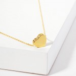 Wholesale dainty Chain Link Necklace Metal Heart Pendant Cubic Zirconia Accents