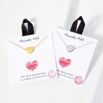 Wholesale dainty Chain Link Necklace Metal Heart Pendant Cubic Zirconia Accents