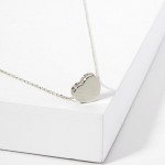 Wholesale dainty Chain Link Necklace Metal Heart Pendant Cubic Zirconia Accents