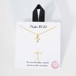 Wholesale dainty Chain Link Necklace Metal Cross Pendant Cubic Zirconia Accent G