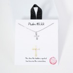 Wholesale dainty Chain Link Necklace Metal Cross Pendant Cubic Zirconia Accent G