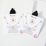 Wholesale dainty Chain Link Necklace Round Cubic Zirconia Metal Charms L Extende